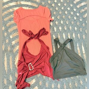 SHEIN Coral and Olive Blouses Set